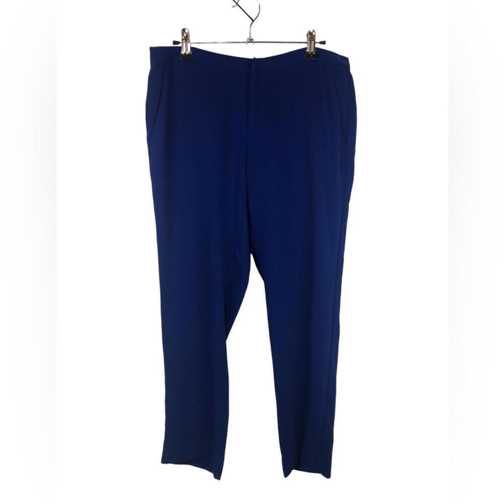 Banana Republic Bright Blue Dress Pant Flat Front Straight/Taper Leg Pockets